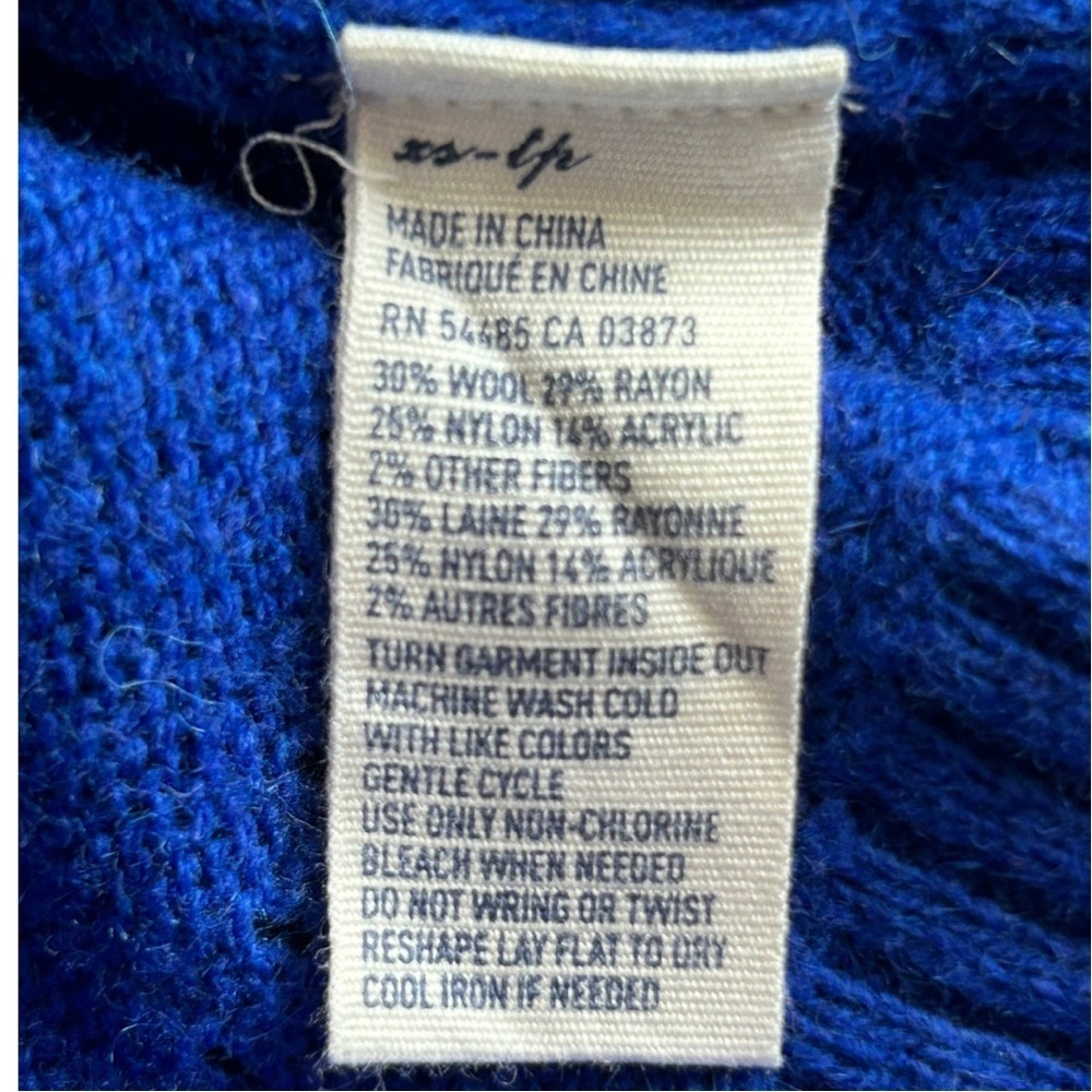 4/$20 American Eagle Outfitters Blue Wool Blend Ribbed Knit Sweater XS - Picture 5 of 6